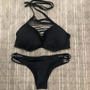 Victoria’s Secret Strappy Bikini - 34D & S - Black